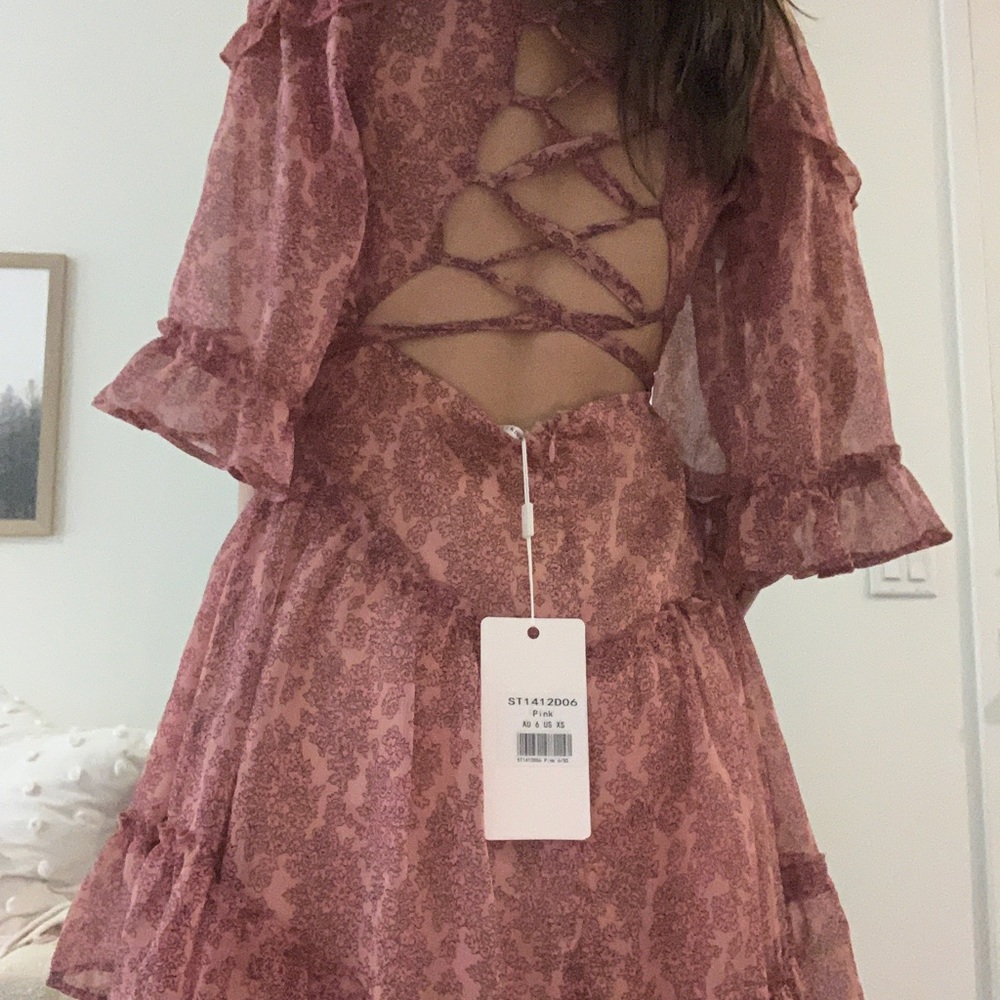 Ruffle Tie Back Dress